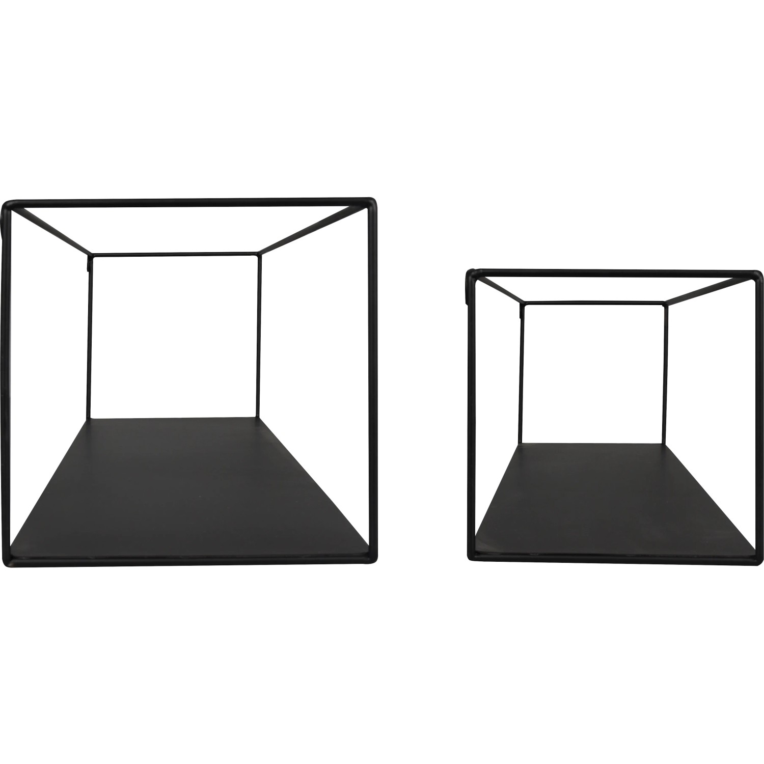 2er Set: Schwarze Mirrors & More Metall-Wandregale Lisa im modernen Design.