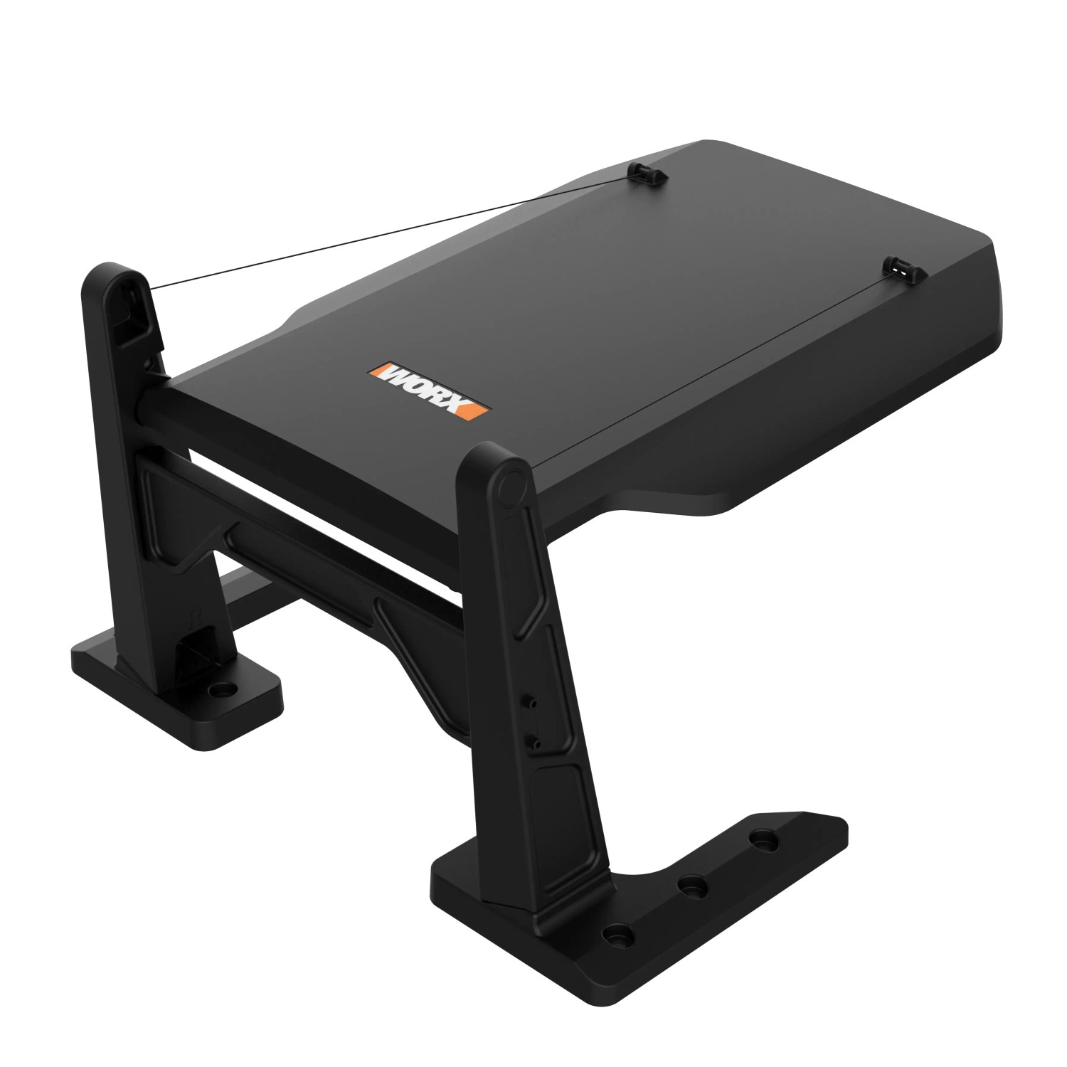 Worx Vision Garage WA0825, klappbare Mährobotergarage aus schwarzem Kunststoff.