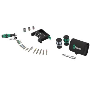 Wera Adventskalender, 24-teilig: Werkzeug-Set mit Bits, Nüssen, Mini-Ratsche, Salz- und Pfefferstreuer.