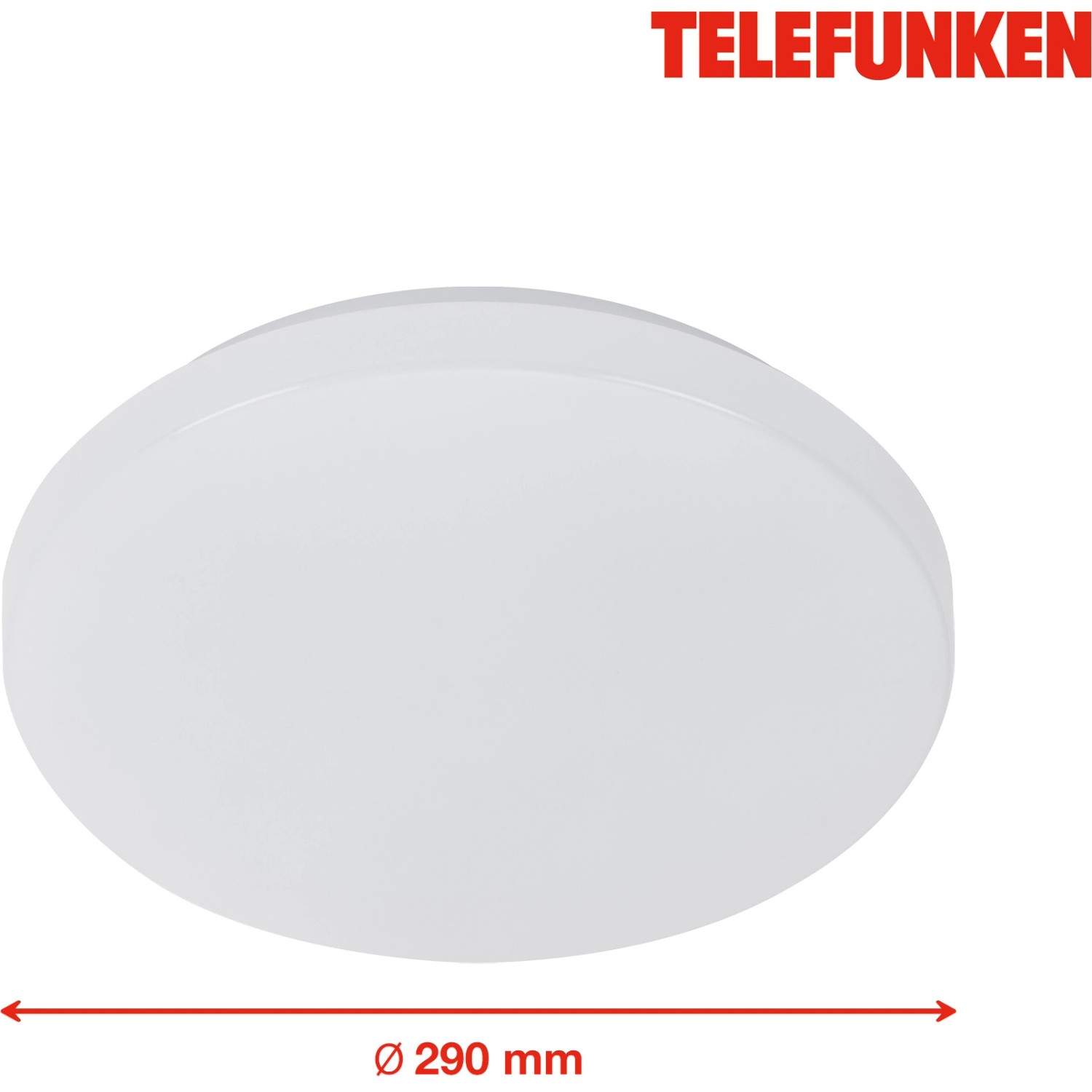 Weiße Telefunken LED-Deckenleuchte Wolga, 12 W, runde Form, Durchmesser 29 cm.