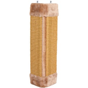 Braunes Jollypaw Kratzbrett für Zimmerecken, 23x49 cm, mit Sisal und Plüsch.