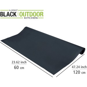 Wenko Spritzschutzmatte Suma, 120x60cm, schwarz, wasserfest, abwischbar, für Grillutensilien.