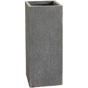 Anthrazitfarbene Pflanzsäule, 32x32x70,5 cm, Fibreclay Pflanztopf für Blumen und Sträucher.