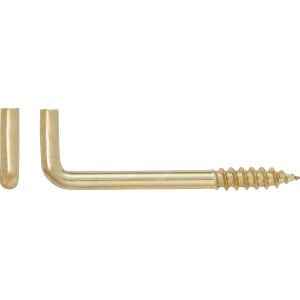 LUX Schraubhaken, 3,8x50mm, vermessingt, 4er-Set. Winkelhaken zum Aufhängen von Deko.