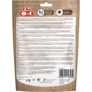 8in1 Fleisch-Snacks Ente & Apfel, 50g. Hunde-Belohnungssnack ohne Zucker, glutenfrei und fettarm.