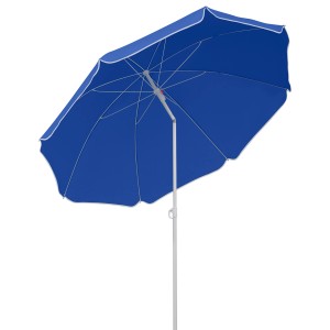 Blauer Schneider Balkonschirm Ø 180cm mit Push-Up Mechanik und Knickfunktion.