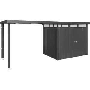 Biohort Seitendach Größe L, dunkelgrau-metallic, für HighLine H2 Gerätehaus. Zusätzliche, überdachte Abstellfläche.