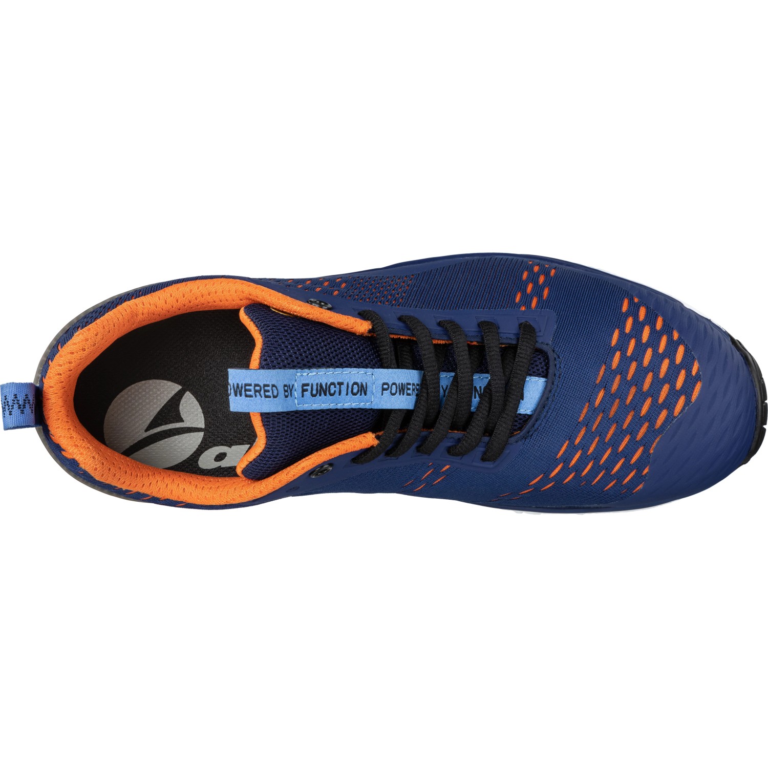 Albatros Sicherheitshalbschuh AER55, S1P, blau-orange, Gr. 39, von oben.