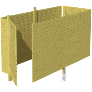 Skan Holz Abstellraum C3, 378x164 cm, grün imprägniert, aus Profilschalung für Carport.