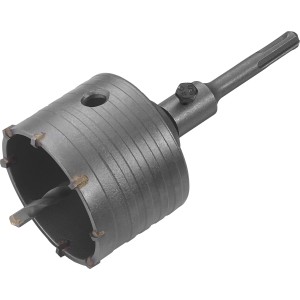 HM-Bohrkrone SDS-Plus, Ø 80 mm, für Bohrmaschinen, geeignet für Mauerwerk, Stein und Fliesen.