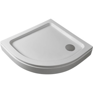 Sanotechnik Duschwanne Viertelkreis, 90x90 cm, Weiß, aus Sanitär-Acryl mit Ablauf