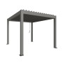 Biohort Pergola, Quarzgrau-Metallic, 255x312x367,5 cm, Terrassenüberdachung mit Lamellen.