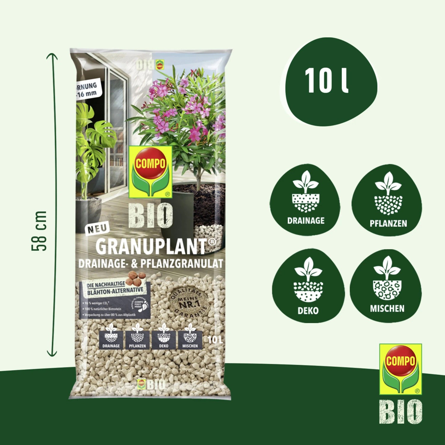 Compo BIO Granuplant® Drainage- und Pflanzgranulat 1 x 10l_4