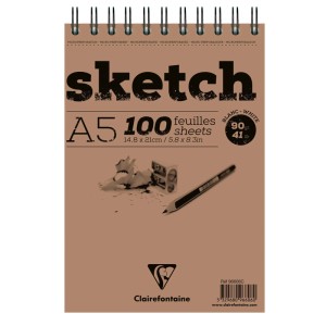 Clairefontaine Skizzenblock Sketch A5 100 Blatt 90 g Weiß