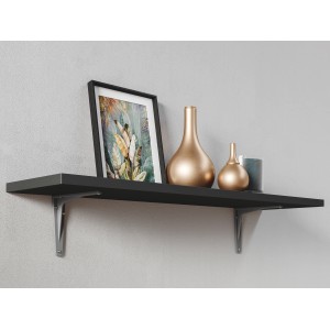 OBI Schwerlastkonsole Hercules mit schwarzem Regalbrett und Dekoration an der Wand.