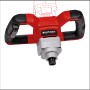 Einhell Akku-Farbmörtelrührer TE-MX 18 Li, rot/silber, mit großem Griffbügel und M14 Gewinde.