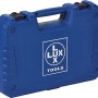Blauer LUX Werkzeugkoffer Classic, 39-teilig, mit Tragegriff und Verschluss.