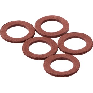 Fünf KÖRO Fiber-Ringe, 11x18x1,5 mm, für Trinkwasser und Überwurfmuttern.