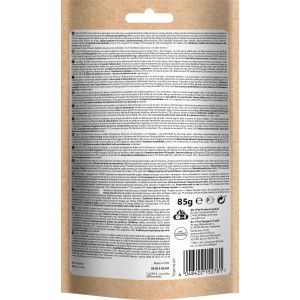 8in1 Hunde-Natursnack Hähnchen Tasties Calcium Bones, 85g Packung, Rückseite mit Produktinformationen.