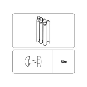 Gardinia Faltenstecker transparent, 50er-Pack für Gardinenschienen zur individuellen Faltenfixierung.