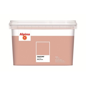 Alpina Innenfarbe Pantone Misty Rose 2,5 l in mattem Rosa-Ton im Eimer.