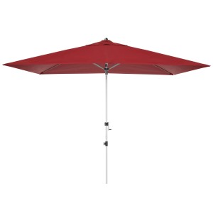 Rechteckiger, bordeauxroter Doppler Marktschirm 200x300 cm mit Kurbel und UV 50+ Schutz.