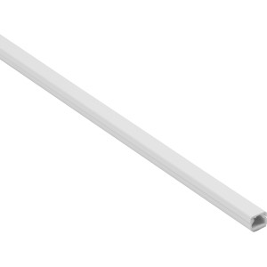 Weißer D-Line Kabelkanal, 1 cm x 0,8 cm, 2 m Länge zur dezenten Kabelverlegung.