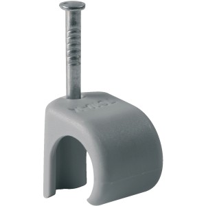 Schneider Electric Nagelschelle für Rundkabel, grau, mit Nagel. 20 Stück.
