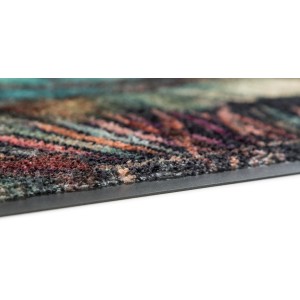 Schöner Wohnen Sauberlaufmatte Miami Jungle, 67x100 cm, Anthrazit mit farbigem Muster.