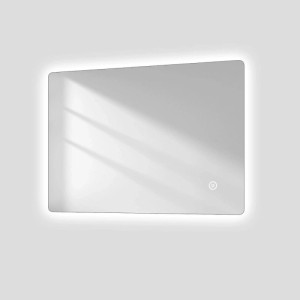 Emke Badspiegel LED 70x50 cm mit Kaltweiß-Beleuchtung und Touch-Schalter. Rechteckiger Badezimmerspiegel mit Antibeschlag.