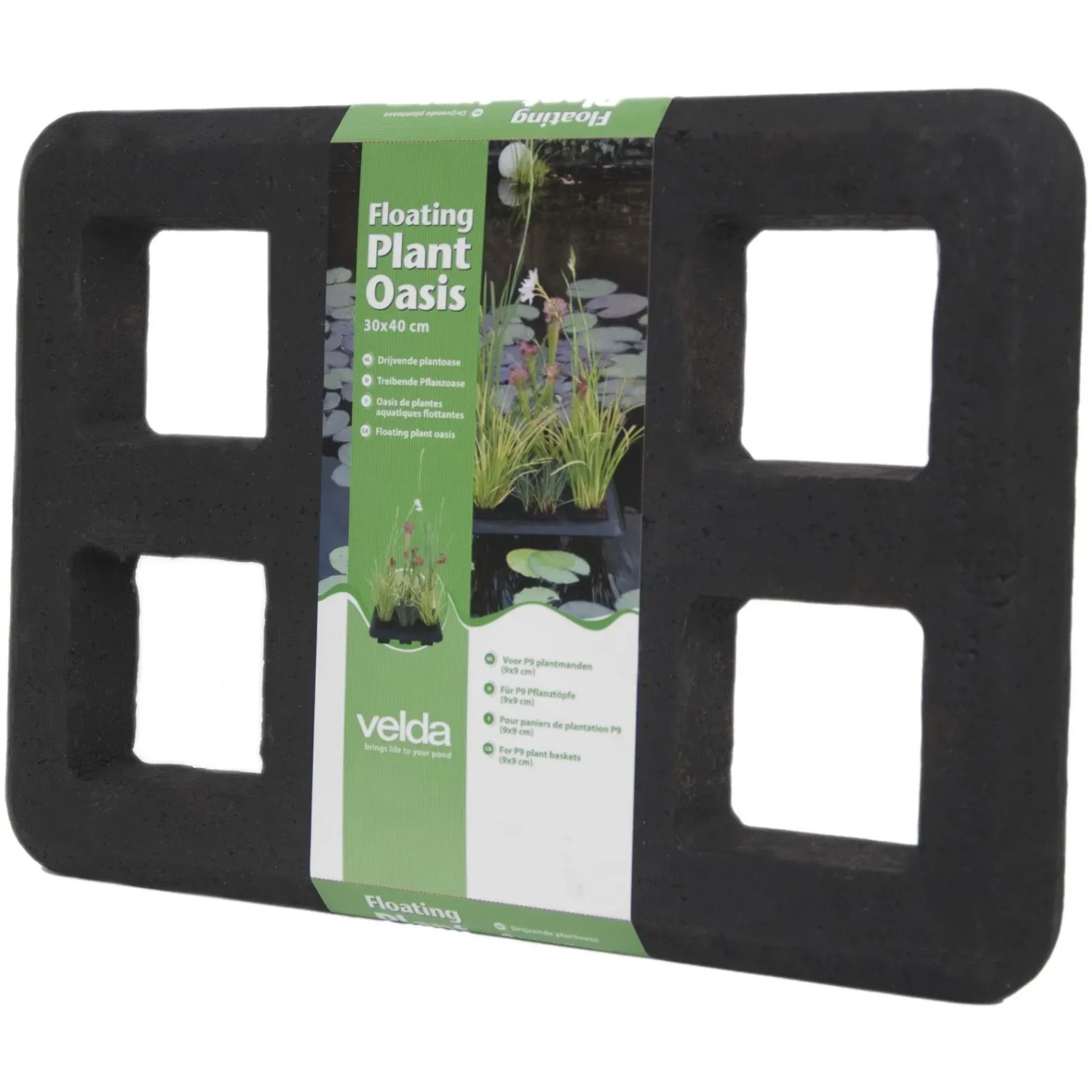 Velda Pflanzoase Floating Plant Island Oasis 30x40 cm für 6 Pflanzen, Zubehör für Teichbepflanzung.