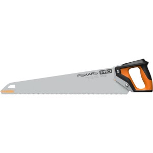 Fiskars Handsäge Pro 55 cm mit orange-schwarzem Griff. Gartensäge mit induktionsgehärteten Zähnen.