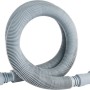 Flexibler, grauer Spiral-Ablaufschlauch für Waschmaschine, dehnbar von 1,2 m bis 4 m.