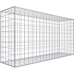 Leere Gabiona Gabione, 200x100x50 cm, Maschenweite 10x10 cm, Drahtkorb für Steine.