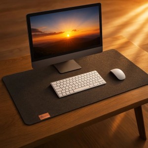 BigDean Schreibtischunterlage Filz XXL 90x40 cm Premium Filz Mauspad & Tischschutz Rutschfest Geräuschdämpfend Edle Filzunterlage für Homeoffice