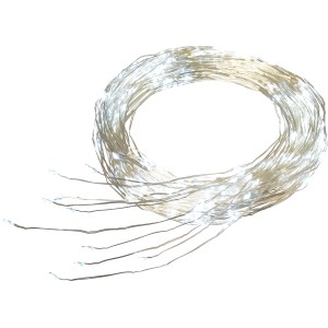 LED-Lichterkette Draht 200 LEDs Kaltweiß Silbernes Kabel 690 cm