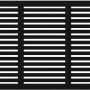 Schwarzer Sichtschutzzaun Harmoni aus Nadelholz, 180x107 cm, mit horizontalen Leisten.