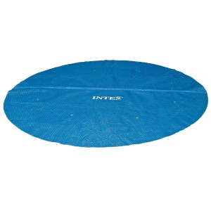 Blaue Intex Solarplane für Easy & Frame Pools, Ø 305 cm. Pool Solarabdeckung mit Luftpolster.