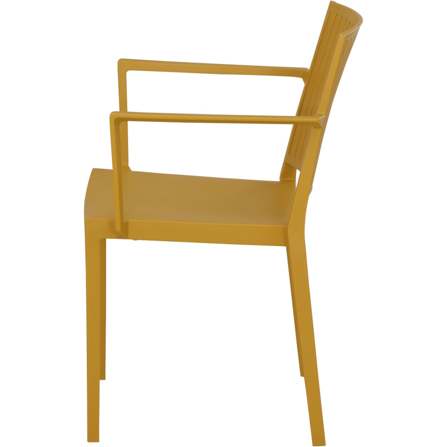 Siena Garden Stapelsessel Lane in Senfgelb, Gartenstuhl mit Armlehnen.