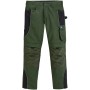 Scheibler Active Arbeitshose Extreme, oliv-schwarz, Gr. 50, mit Kniepolster-Einschub und vielen Taschen.