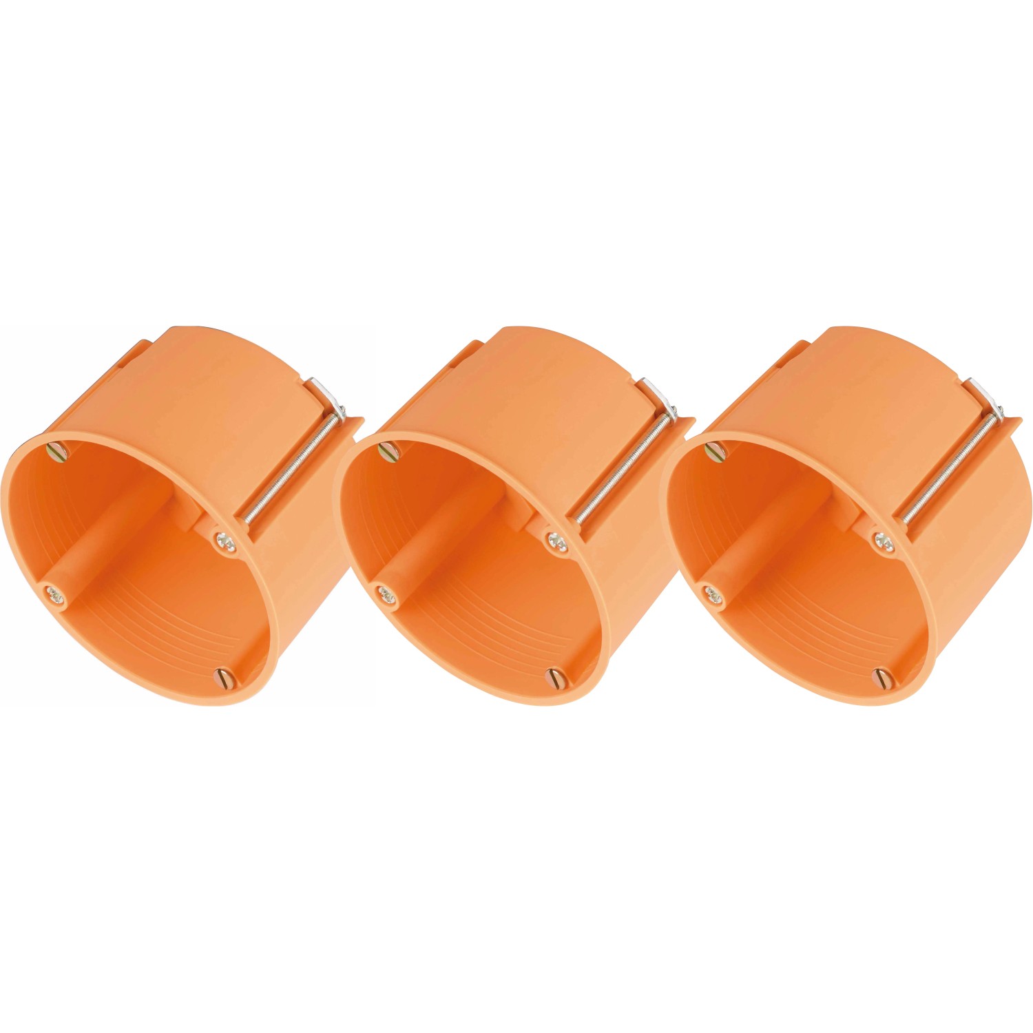Hohlwanddosen, orange, Ø 68 mm, 10er-Set für Schalter und Steckdosen in Hohlwänden.