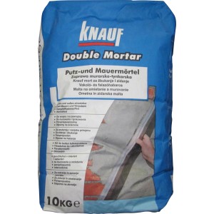 Blauer Sack Knauf Putz- und Mauermörtel, 10 kg, für Innen- und Außenbereich.