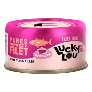 Lucky Lou Katzen-Nassfutter Thunfisch Filet in Broth, 70g Dose.