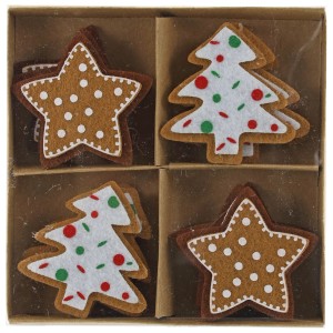 Streuteile Stern und Tannenbaum Filz 5 cm 8er-Set