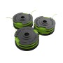 Greenworks ATR-3-165S-GW Fadenspule 3er-Set für Akku-Trimmer, Grün.