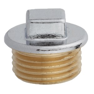Kirchhoff Stopfen, 16,7 mm (3/8 AG), Chrom, aus Messing für Gewindefittings.