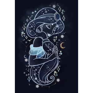 Komar Wandbild Jasmin Stars, 40x50 cm, mit Sternenmuster auf dunklem Hintergrund.