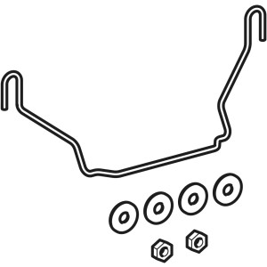 Geberit Kerafix Befestigungsset für Halbsäule, bestehend aus Bügel, Unterlegscheiben und Muttern.