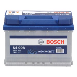 Bosch S4 008 Autobatterie, 74 Ah, für PKW, LKW und Transporter.