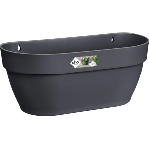 Anthrazitfarbene Elho Wandblumenampel Vibia Campana, 35 cm breit, für die Wandmontage.